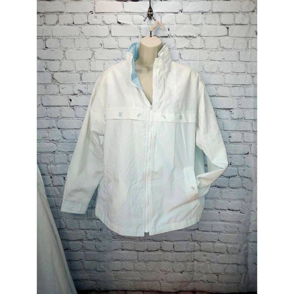 Izzi Vintage Women's Size Medium White/Blue Jacket